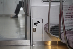 消火器格納箱のイチョウ