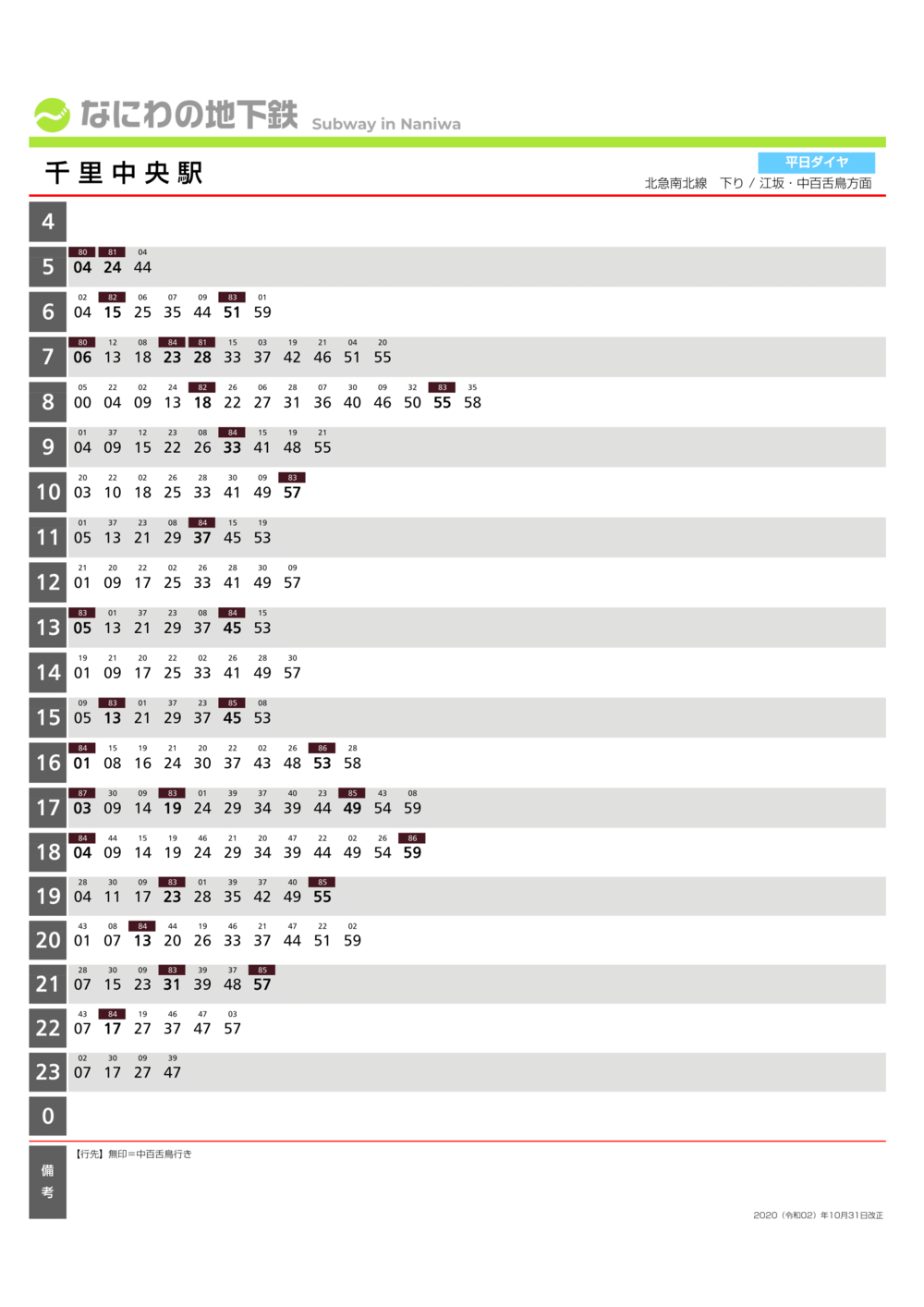 千里中央駅下り