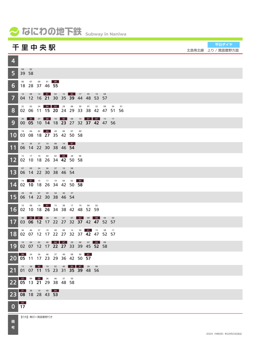 千里中央駅上り