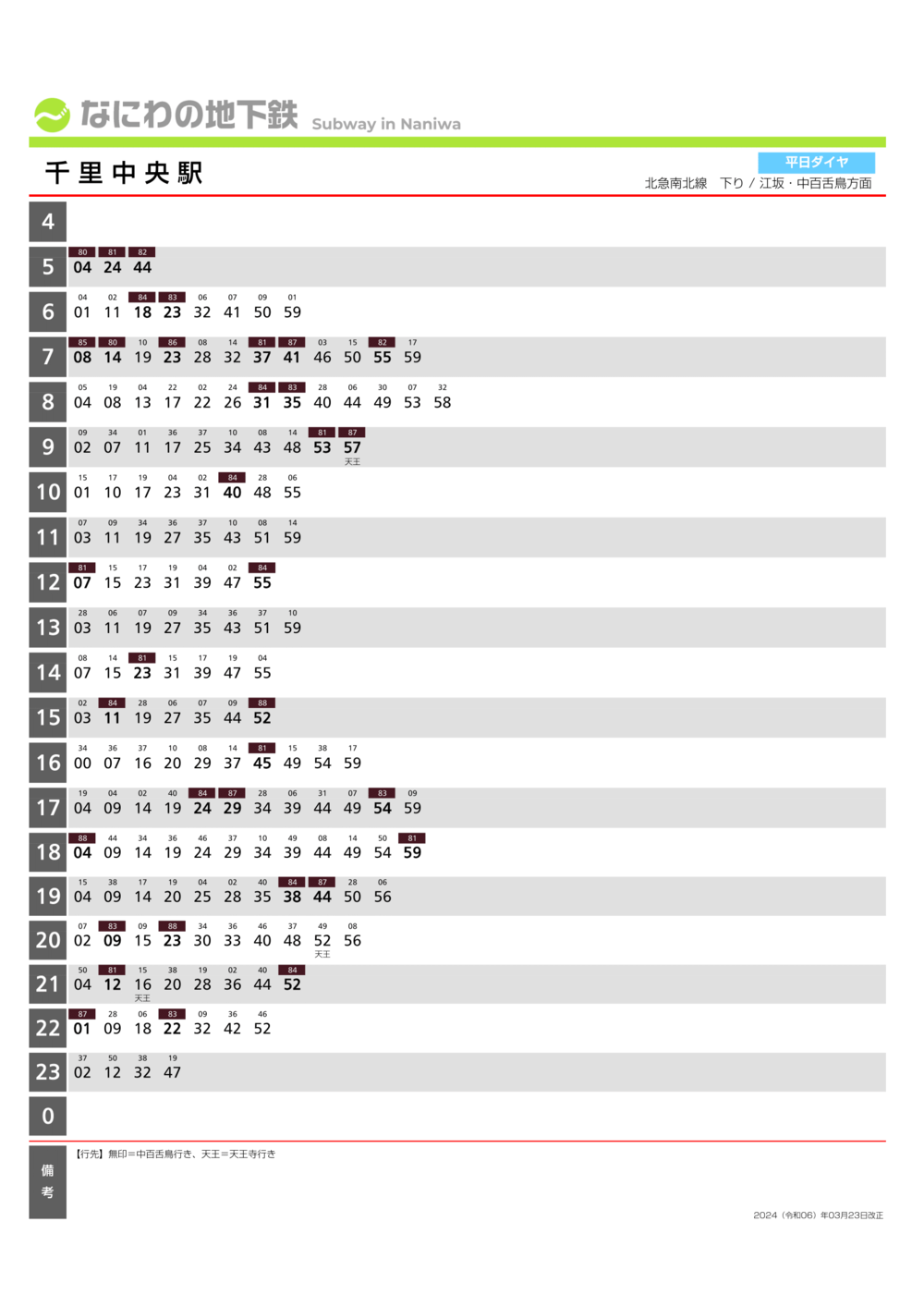 千里中央駅下り