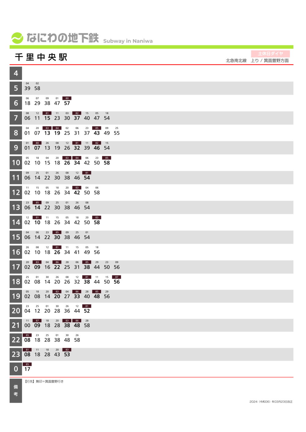千里中央駅上り