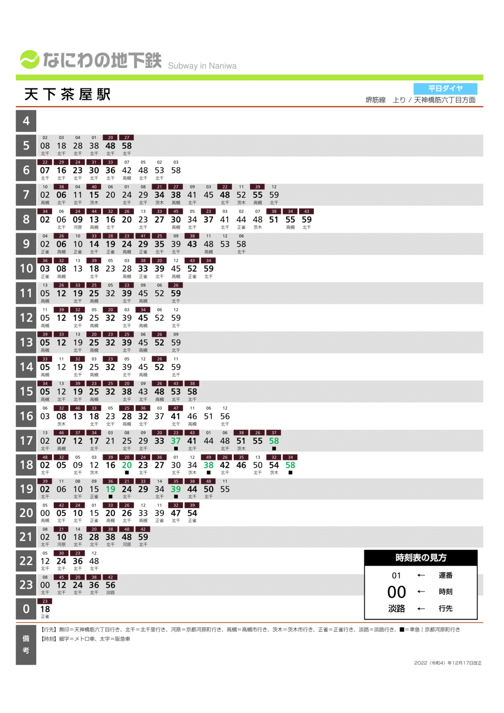 天下茶屋駅上り